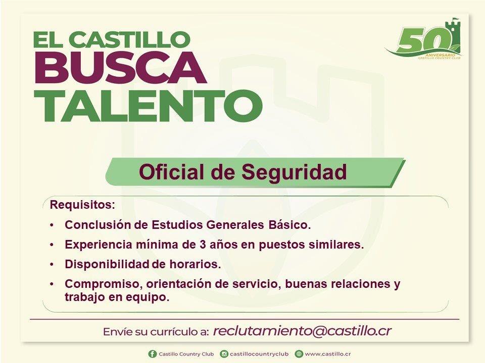 Vacante disponible Oficial de Seguridad empresa Castillo Country Club  –  Municipalidad de San Rafael